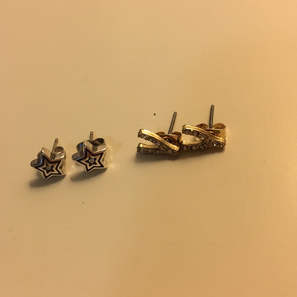 Brighton stud star earrings and wish bone earrings